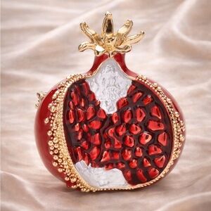 Red Pomegranate Gold Brooch
